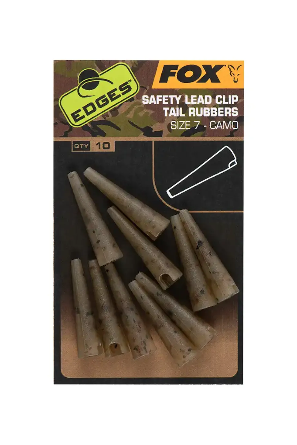 FOX Carp EDGES Camo Safety Lead Clip Tail Rubbers #7
