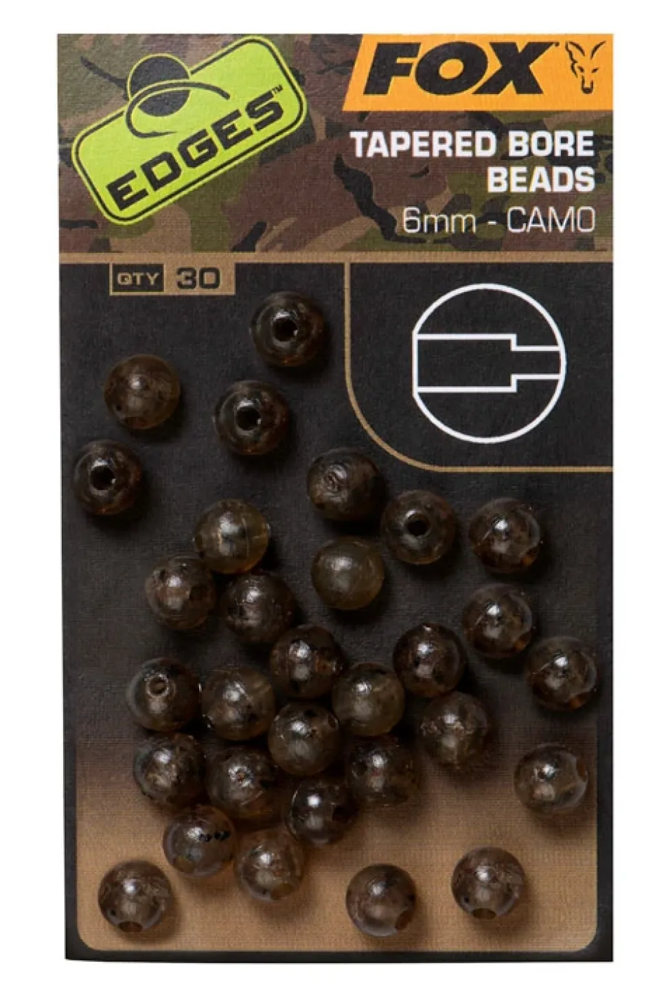 FOX Carp EDGES Camo Tapered Bore Bead 6mm