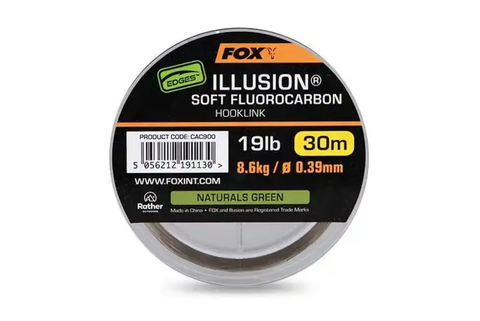 FOX Carp Edges Illusion Soft FC Hooklink 5,44kg 30m Natural Green 0,30mm