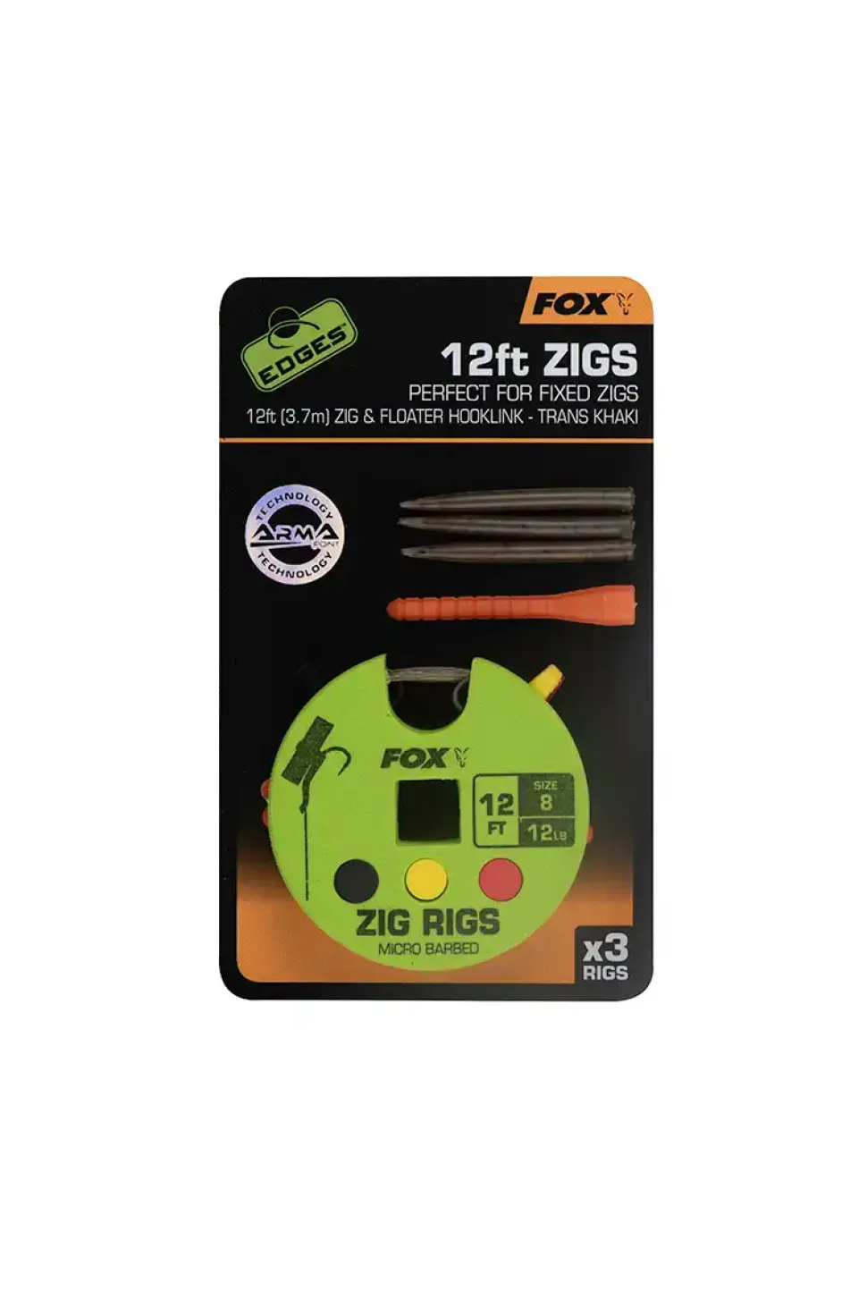 FOX Carp EDGES Zig Rigs #8 12ft