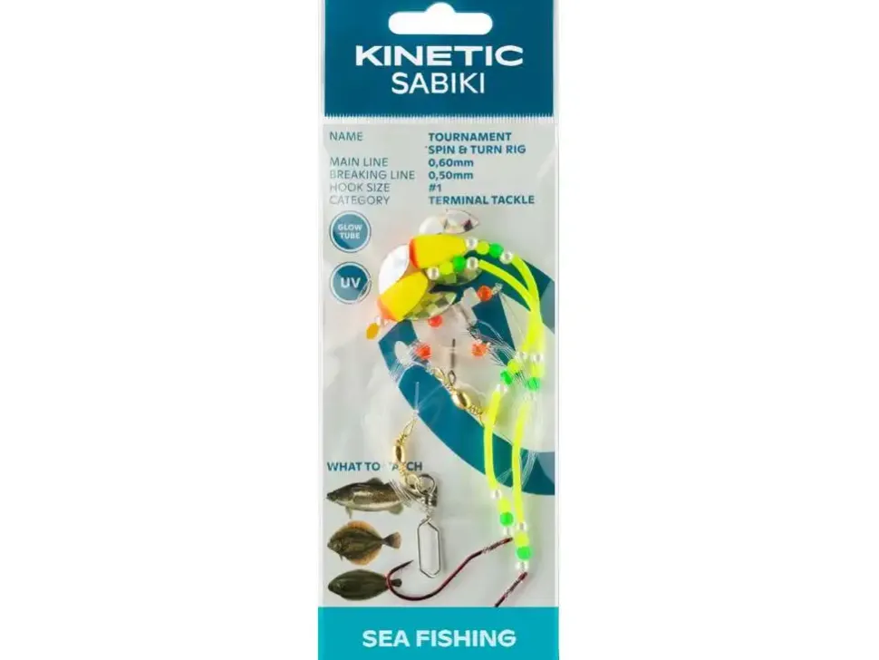 Kinetic Sabiki Tournament Surf Spin&Turn #1 120cm Chartreuse Pink