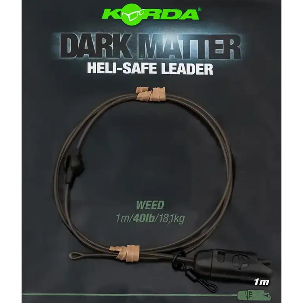 Korda Dark Matter Leader Heli Safe 100cm 40lb Weed