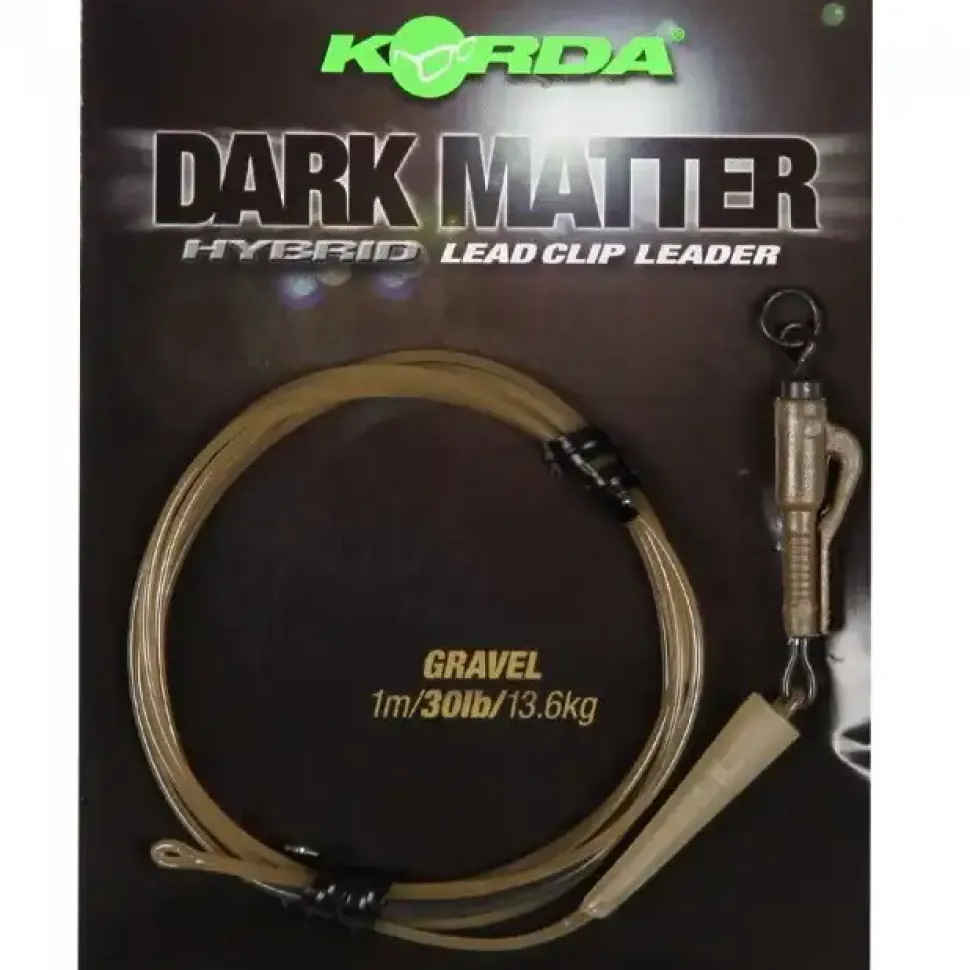 Korda Dark Matter Leader Hybrid Lead Clip 100cm 40lb Weedy Green