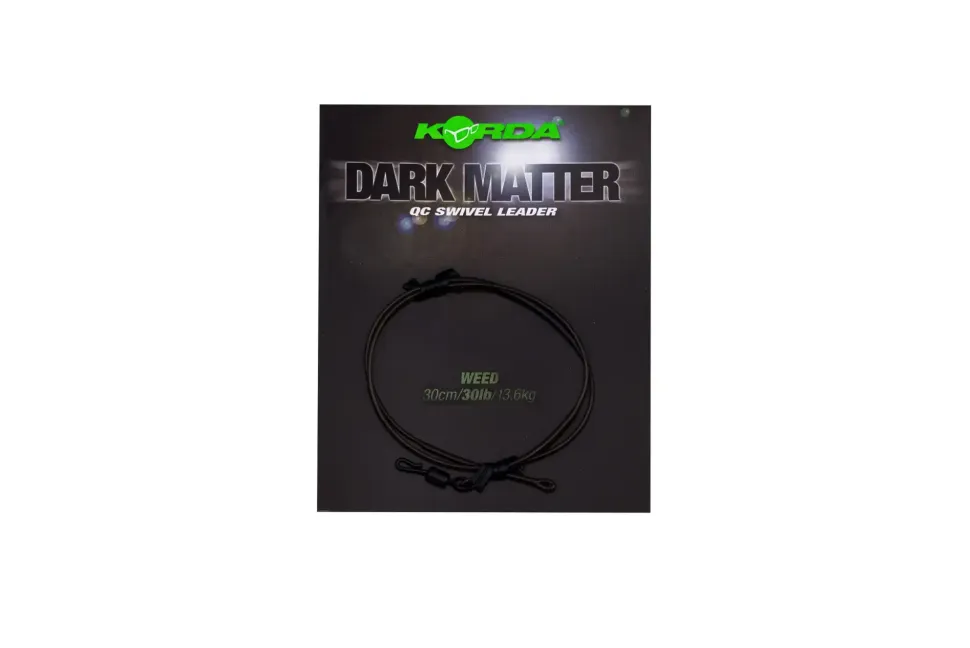 Korda Dark Matter Leader QC Swivel 30cm 30lb Weed
