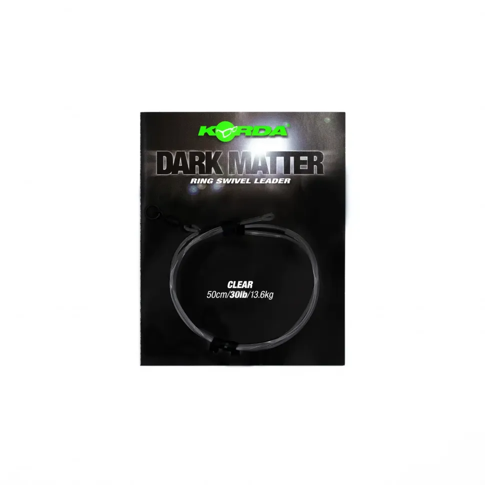 Korda Dark Matter Leader Size 8 Ring Swivel 50cm 40lb Clear