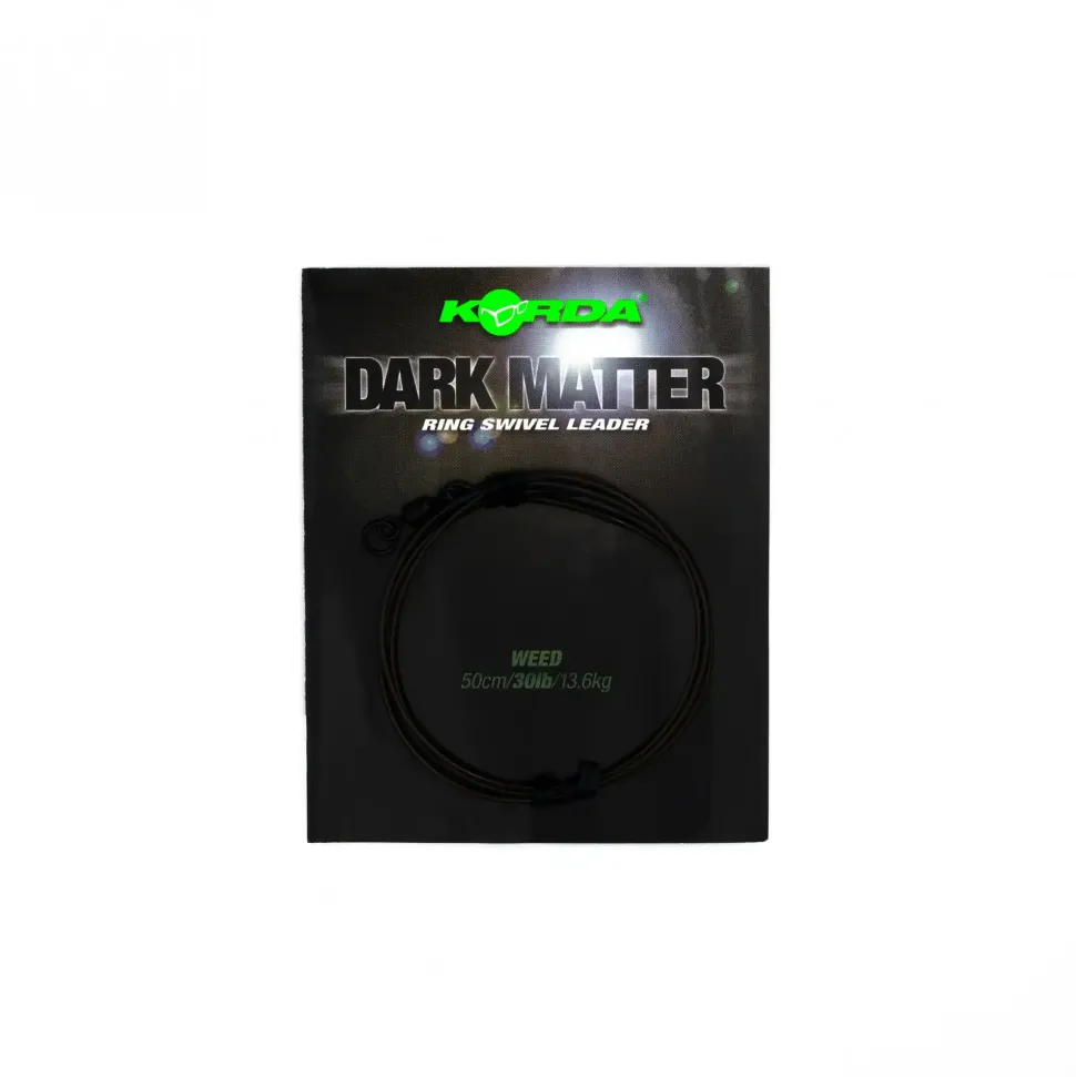 Korda Dark Matter Leader Size 8 Ring Swivel 50cm 40lb Clear