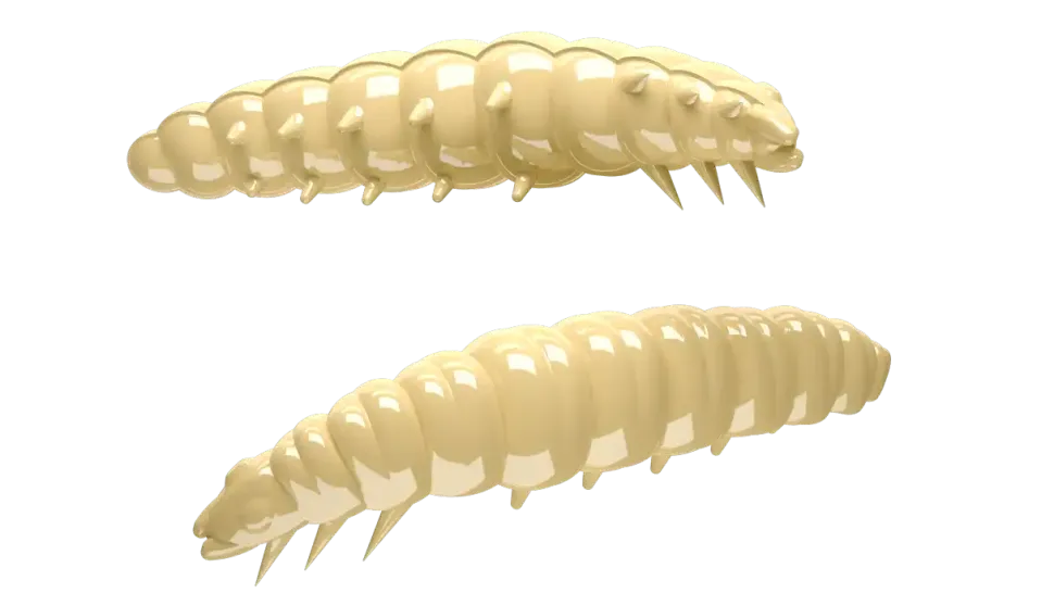 Libra Lures Larva 30 Knoblauch 3cm 001 - white