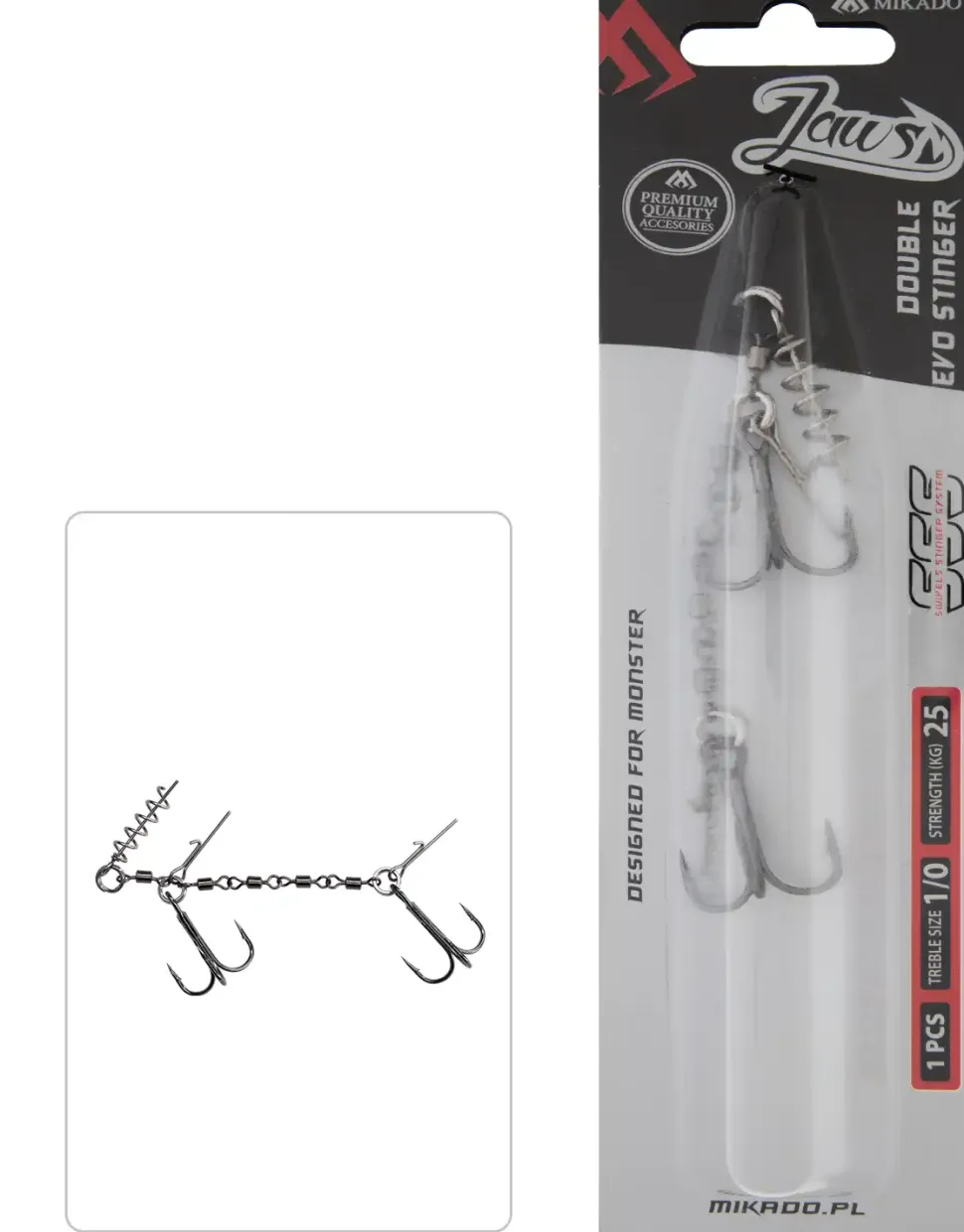 Mikado Jaws Dbl. Evo Stinger 25kg Drilling #1/0